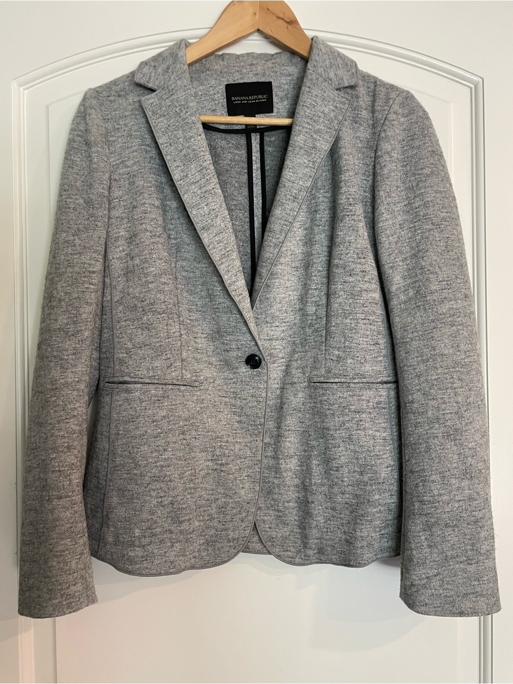 Banana Republic Womens Light Gray  Blazer Wool Blend Office Size 6